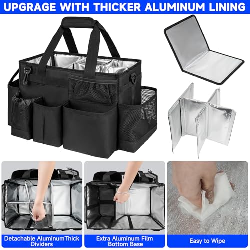 Cleaning Caddy Bag, Large Cleaning Bag for Housekeepers, Black - color: Black, size: L