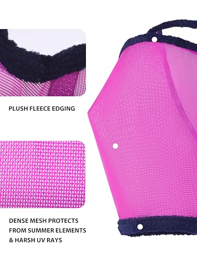 Harrison Howard All Round Mesh Horse Fly Mask UV Protective with Fleece Padded Edging Purple XL - color: Purple, size: X-Large (Warmblood)