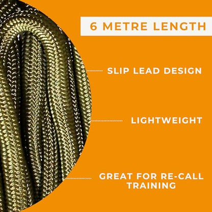 Dog & Field Long Dog Leash for Dog Training - 20ft. Long Line Leash, Soft Braided Nylon Rope. Extra Long Lead for Dogs, for Running, Camping, Yard & Hiking, Suitable for All Breeds, 20ft