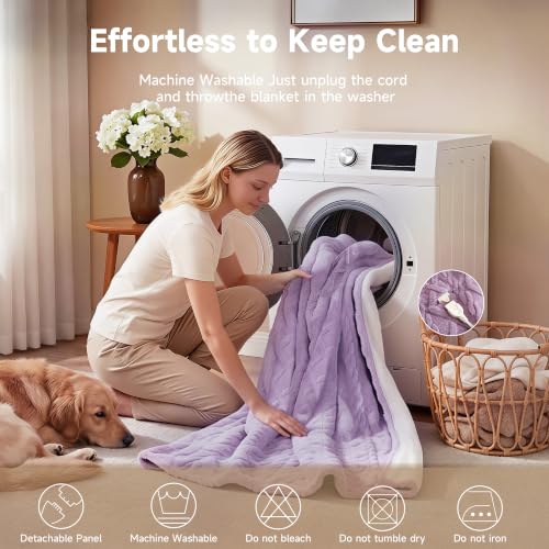 Heated Blanket 50''x60'', Soft Heated Throw Blanket,Purple - color: Purple, size: 5060