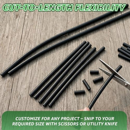 50 PCS Electric Fence Insulator Tubing, Fits 12-1/2 Gauge Wire, Cut-to-Size PE Insulation Tube for Corner Post and Fence End, Simple to Install