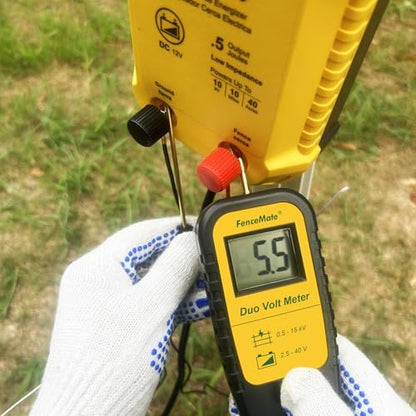 FenceMate Digital Duo Volt Meter to Check Voltage of Fence Charger&Battery | Electric Fence Tester to Check Electric Fence Charger Energizer Voltage up to 15 kV & Battery Voltage up to 40 V