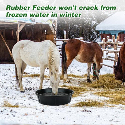 5Pcs Heavy Duty Rubber Feeder Pan, 12Q/3Gal Horse Feed Pan - color: Black-5 Pcs, size: 3Gal(12Q)
