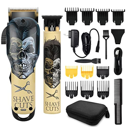 BESTBOMG® Professional Hair Clippers for Men, Clipper & Trimmer Set, Yellow - color: Yellow