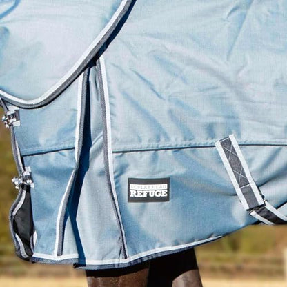Jeffers Poplar Head Refuge 1200D Waterproof Horse Turnout Blanket, Detachable Neck, 360g Insulation, Winter Stable Sheet, Windproof, Heavy Duty Equine Rug for Cold Weather, Hamilton Blue, 84" - size: 84 in