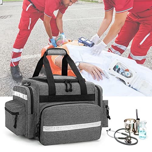 Damero Professional Medical Bag Empty, First Responder Trauma Bag, Gray - color: Gray