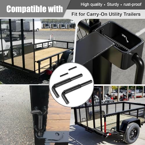 819T Trailer Gate Spring Latch Kit, 2 Pack | Heavy-Duty Steel Spring Latch Pin Replacement for Carry-On Utility Trailers, Black Oxide Rust-Resistant Finish