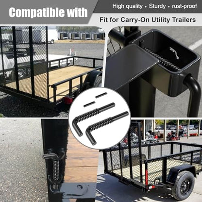 819T Trailer Gate Spring Latch Kit, 2 Pack | Heavy-Duty Steel Spring Latch Pin Replacement for Carry-On Utility Trailers, Black Oxide Rust-Resistant Finish