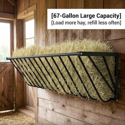 Stall Hay Feeder Wall Mount, Carbon Steel Goat Rack - Livestock Barn Feeding Solution