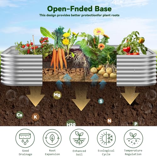3 Pack Corrugated Galvanized Steel Raised Garden Bed Outdoor, Metal Above Ground Garden Bed for Vegetables and Flowers, Raised Beds for Gardening-3x2FT - size: 3x2FT