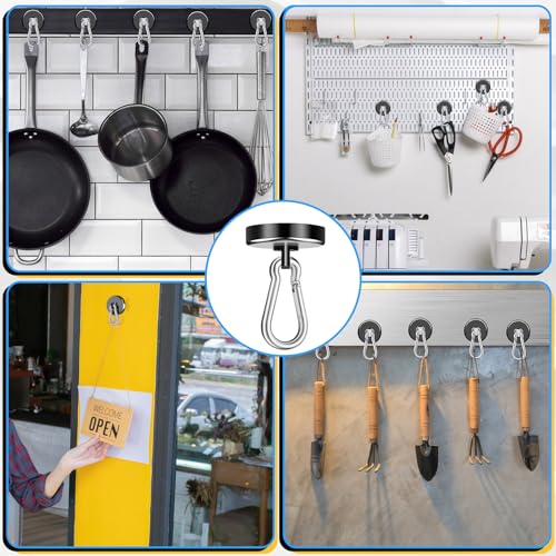 Magnetic Hooks Heavy Duty 150Lbs, 4 Pack Super Strong Magnetic Hooks - style: 150lb-4P Black