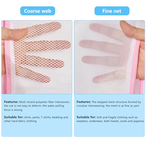 Upgraded Coarse Mesh Laundry Bag - Wash Delicate Lingerie, Garment & Shoe Storage, Travel Essentials - Durable & Breathable，4Pcs, MIAETFH - color: 4-Pack Coarse Web