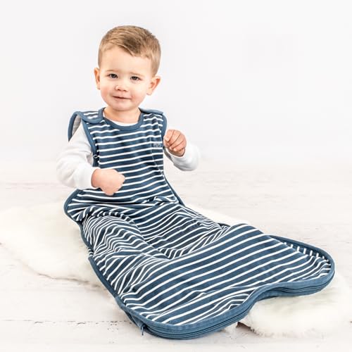 Woolino Toddler Sleeping Bag, 4 Season Merino Wool Baby Sleep Bag or Sack, 2-4 Years, Navy Blue - color: Navy Blue