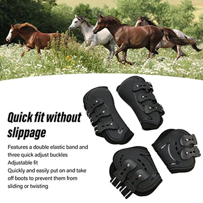 Horse Boots, Lightweight Horse Tendon Boots with Adjustable Buckle, Secure Leg Protection for Horse, Pairs of 2 - size: Large