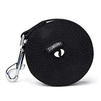 Strong Durable Nylon 10ft Long Dog Training Leash, Traction Rope, 1 Inch Wide, for Small and Medium Dog (Black, 10 Feet) - color: Black, size: 10 Feet
