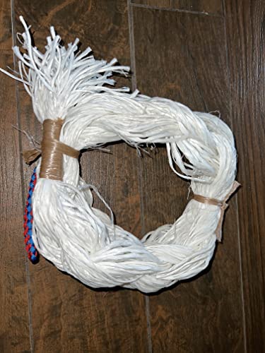 EPT Bull Ropes Adult Saddle Bronc Rein Extra Soft Blue & Red Cord on White Poly 6'