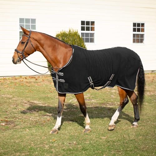 Equinavia Norse Anti-Pill Fleece Cooler | Blanket Liner for Horses - Black - 84 in - color: Black, size: 84 in