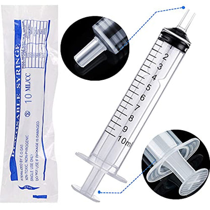 20 Pack 10ml Plastic Sterile Syringes for Science Labs, Liquids Measuring, Dispensing or Little Animals Feeding - style: 20Pack-10ml