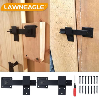 2 Pack 6" Flip Gate Latch – 360-Degree Rotation Barn Door Latch - color: 2 Pack 6" Flip Gate Latch