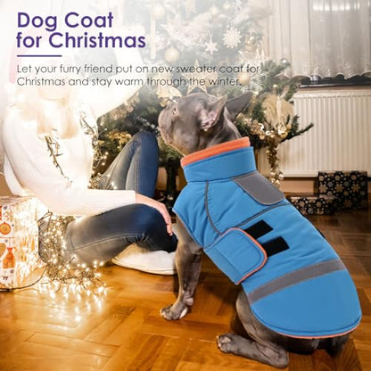 Dog Coat, Warm Dog Jacket for Small Dogs, Reflective Winter Coat - color: Turquoise, size: X-Small