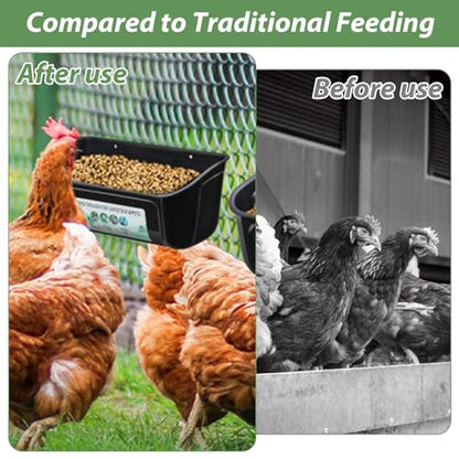 6 PCS Black Goat Feeder Hanging Pig Feeder with Clips 5 Quart Chicken Feeder Trough Poultry Feeder Hanging Goat Mineral Feeder Chicken Coop Feeder and Waters for Livestock, Pets, Poultry