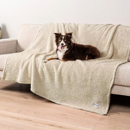 PetAmi Fluffy Sherpa Waterproof Dog Blanket for Large Pet Cat, 60x80, Beige - color: Beige, size: X-Large (60x80)
