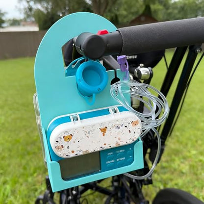 G-Tube Feeding Pump Organizer Holder for Infinity Feeding Pump | Lightweight Durable with Built-in Tubing Coil Storage,Feeding Tube Holder,Tool-Free One-Click Install,for Home or Travel