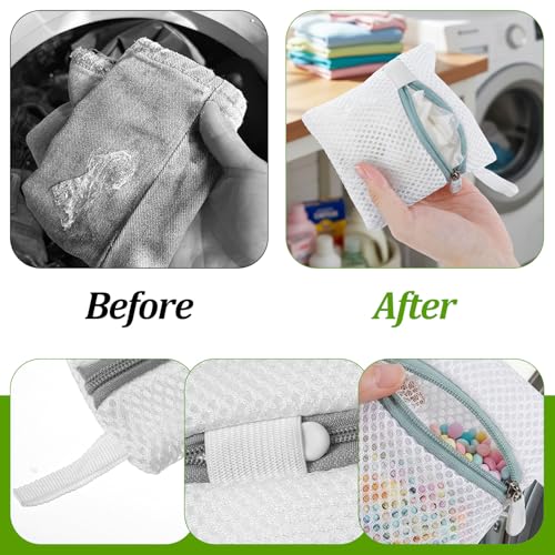 Tyqour 4pcs Small Mesh Laundry Bags, Anti-Sticking Laundry Pod Bags, Durable Polyester Storage Bags for Scented Beads, Travel Laundry Organizer, Protect Delicate Garments