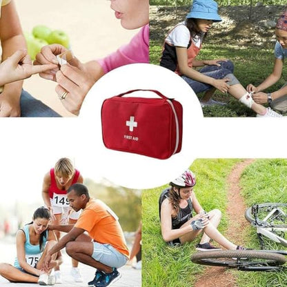 4Pcs Red Empty First Aid Bag Portable Medical Storage Bag