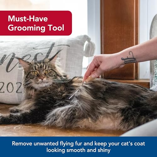 Coastal Pet Safari Cat Shedding Comb - Prevents Hairballs - Daily-Use Cat Deshedding Brush - for Cats with Short and Long Hair - One Size
