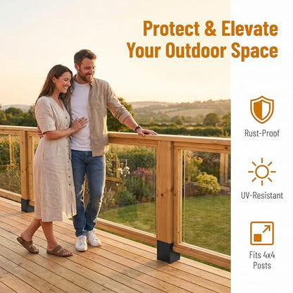 Adjustable Post Protector, Stainless Steel Post Sleeve Range 3.3"-6", Protects Wooden Fences and Mailboxes from Rain and Mower Damage (4 Set) - size: 4 Set