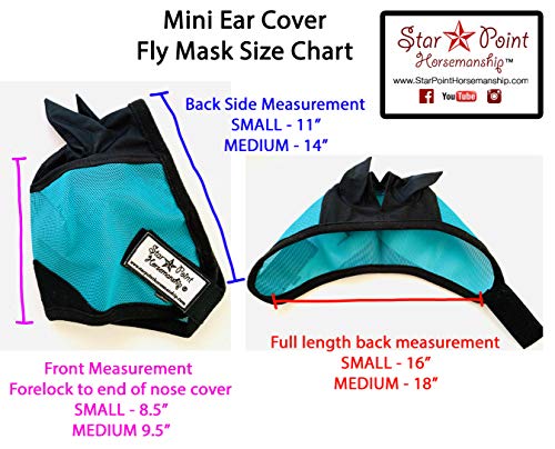 Miniature Horse Ear Cover Fly Mask (Small 28-32", Raspberry/Black) - color: Raspberry/Black, size: Small 28-32"