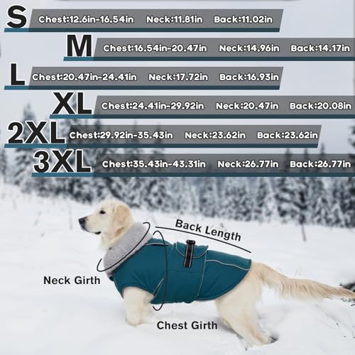 Lelepet Dog Coats for Small Dogs Waterproof Dog Jacket with Adjustable Fit - color: Dark Green, size: S