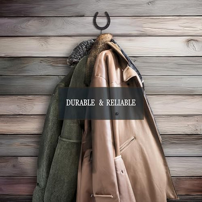 2pcs Horseshoe Hanger Western Cowboy Hat and Coat Wall Hooks, Farmhouse Towel Holder, Vintage Iron Hook for Hanging