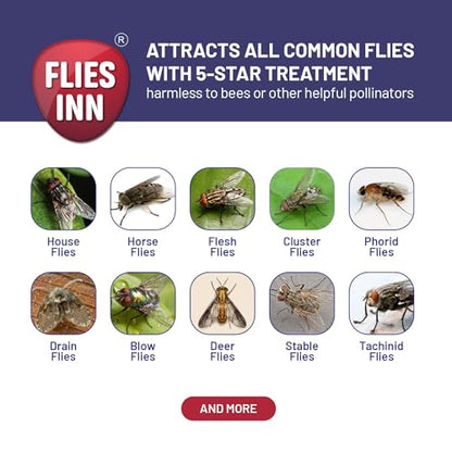 1 Flies Inn LITE Fly Cage Ranch Fly Trap with 2 Flies Inn Fly Bait Refill, Low Odor, Reusable, Built to Last for Years (6 Traps + 72 Baits, 1) - style: 6 Traps + 72 Baits