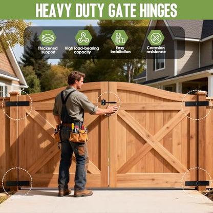 Gate Hinges,270° Solid Double Layer Butt Hinge for Gates,Fence Doors