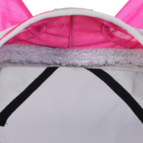 Harrison Howard CareMaster Pro Luminous Fine Mesh UV-proof Fleece Padding Fly Mask Half Face Flamingo (L; Full Size) - color: Flamingo, size: Large (Horse)