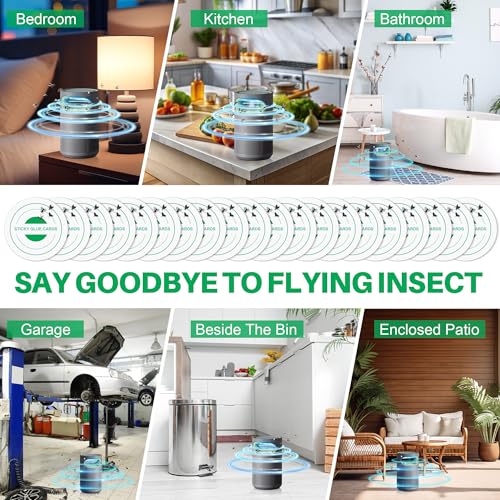 Qualirey 20 Pack Glue Trap Refill Pads Compatible with STEM Flying Insect Fan Trap, 3.94 Inches Replacement Glue Boards, Sticky Pads Insect Catcher for Indoor Fly Mosquito Bug Control