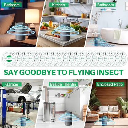 Qualirey 20 Pack Glue Trap Refill Pads Compatible with STEM Flying Insect Fan Trap, 3.94 Inches Replacement Glue Boards, Sticky Pads Insect Catcher for Indoor Fly Mosquito Bug Control