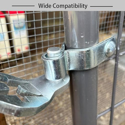 Heavy Duty T-Post Gate Hinge Kit, 1-5/8″Chain Link Fence Gate Post Hinge Pins, Galvanized Steel Easy Install Hardware for Farm, Garden, Backyard Gate