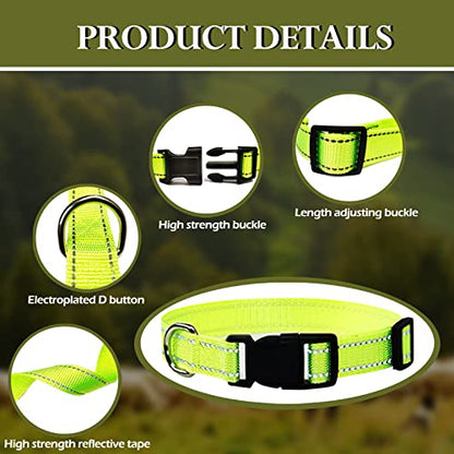 6 Set of Reflective Goat Collars with Bells, Nylon Goat Collar