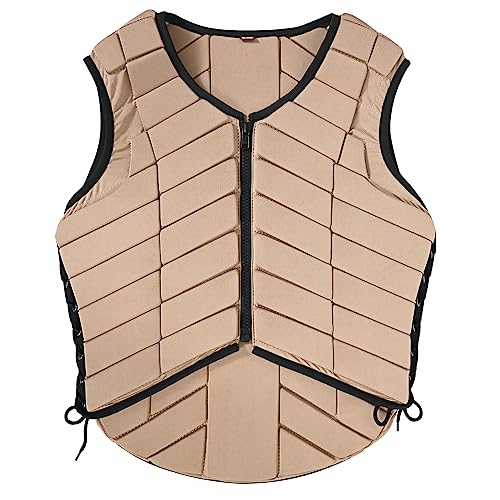 HILASON Tan Rodeo Safety Vest Protective Gear Equestrian - size: Medium