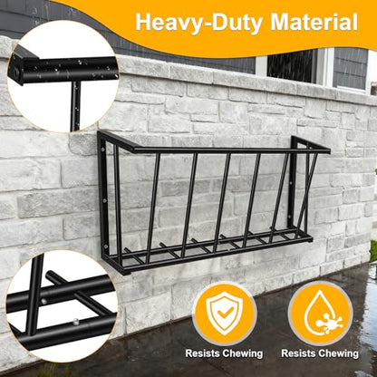 30'' Metal Wall Mount Hay Feeder, 20 Gallon Livestock Feeder | Steel Hay Feeder& Blanket Holder , Metal Wall Hay Rack for Goats, Sheep and Storage