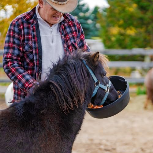 Red Barn 2 Gallon Rubber Feed Pan – Heavy Duty Flexible Livestock Feed Bowl for Goats, Chickens & Dogs – Durable Crack & Freeze Resistant Rubber Tub - size: 2 Gallon