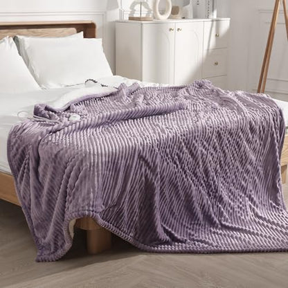 Electric Blanket Queen Heated Blanket Queen Size 84"x90" Dual Control - color: Lavender, size: Queen(84"x90")