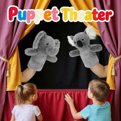 Puppet for Kids Adults Elephant Hand Puppets Big Ears Plush Animal Educational Sensory Toy Soft Washable Stuffed Storytelling Tool Family Fun - color: Elephant