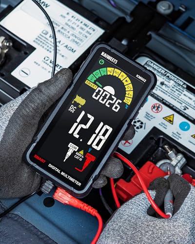 KAIWEETS Smart Multimeter Rechargeable Electrical Tester with Auto Ranging Digital Voltmeter Measures Voltage Current Resistance Continuity Capacitance Temperature Frequency NCV 6000 Counts TRMS - size: KM602 Full-Screen Smart Multimeter