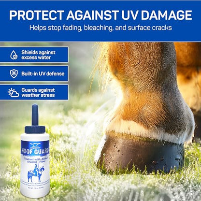 Hoof Guard Sealant for Horses, Fiber-Fortified Aramid Hoof Protector, 16 oz | Professional Horse Hoof Strengthener, Fills Cracks & Locks In Moisture, Hoof Protector for Horses Against Thrush & UV Damage