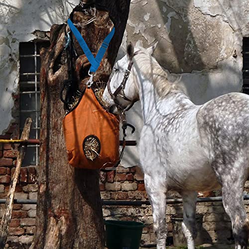 Rosemarie Horse Bucket Strap Hangers,Horse Suppliers Adjustable Nylon Straps up to 700 lbs for Hay Nets, Water Buckets,Hanging-Pratical and Easy Use(4 Pack) (Blue) - color: Blue
