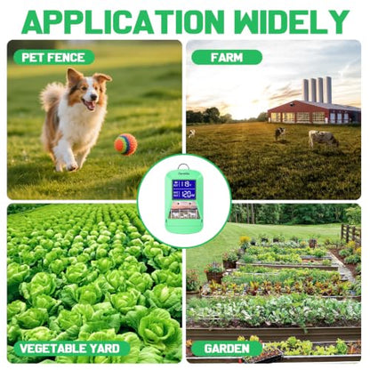 12KV Electric Fence Charger,15 Miles, 3 Joules Electric Fence Kit - color: Green